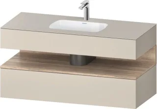 Duravit Qatego Einbauwaschtisch mit Konsolenwaschtischunterbau Taupe Supermatt 1200x550x600 mm - QA4 QA4787055830000