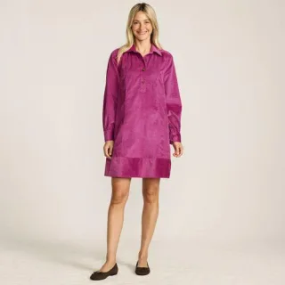 Breitcord-Hemdkleid für Damen, Damen, size: regular, Braun, Baumwolle, by Lands' End