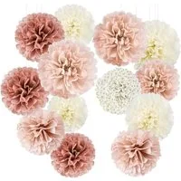 LuxusKollektion Dekoobjekt Seidenpapier Pompons Deko Set Braut Rosegold Hochzeit Rose