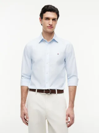 FLEX POPLIN SMALL PRINT SHIRT Sweet Blue - Gr. - M