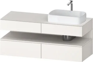 Duravit Qatego Konsolenwaschtischunterbau wandhängend Weiß Supermatt 1400x550x600 mm - QA47660848400 QA4766084840010