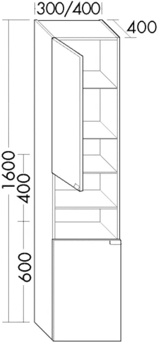 Burgbad Hochschrank rc40 System PG2 1600x300x400 Salbeigrau Hochglanz, HSMZ030RF5971 HSMZ030RF5971