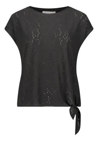 Betty & Co - Shirt mit Lochmuster schwarz - Gr. - M