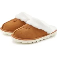 Vivance Dreams by Lascana Plüsch Hausschuh, Pantoffeln, Clogs, Schlappen, Hausschuh, Pantolette mit Warmfutter VEGAN