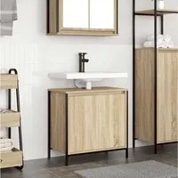 vidaXL Waschbeckenunterschrank Waschbeckenunterschrank Sonoma-Eiche 60x34,5x60 cm