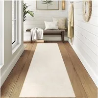 GarveeMore Veloursteppich Designteppich Maschinenwaschbarer Teppich – flachfloriger Läufer, Moderner Teppich pflegeleicht, rutschfest, schmutzabweisend
