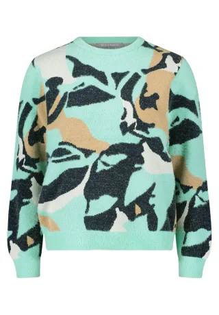 Betty & Co - Strickpullover mint/dark blue - Gr. - 36