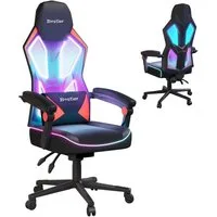 Bestier Gaming-Stuhl Gaming-Stuhl mit LED-Lichtleiste und verstellbarer Lendenwirbelstütze.