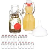 relaxdays Vorratsglas Kleine Flaschen mit Bügelverschluss Set, Glas, (20er Set, 20-tlg), 20er Pack