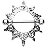 viva-adorno Brustwarzenpiercing Brustpiercing Nippelpiercing Schild Sonne Herzen