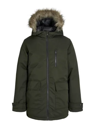 JACK&JONES - JJCHARLIE DETACHABLE FAUX FUR PARK JNR Rosin - Gr. - 140