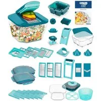 Genius Gemüseschneider Zerkleiner Nicer Dicer Chef Professional Deluxe 39-tlg., 5.2L Behälter Deckel Gemüsehobel Zerkleiner