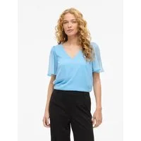 Vila T-Shirt VIFALIA V-NECK S/S TOP - NOOS