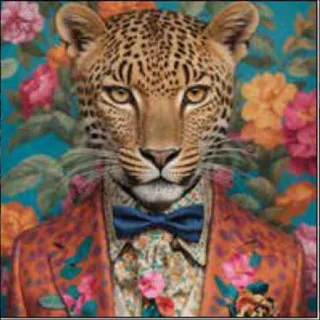 Aludibondbild LEOPARD IN SUIT
