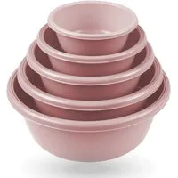 Pro Home Salatschüssel mehrteilig 0,7L/1,5L/2,5L/4,0L/6,0L, Kunststoff, (5er Set, 5-tlg), stapelbar, mikrowellengeeignet, spülmaschinenfest