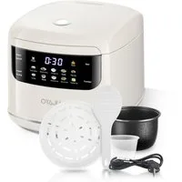 oyajia Reiskocher Reiskocher 2L, Rice Cooker mit Low Carb Funktion and Dampfgarer, 400 W, 10 in 1 Reiskocher mit 24h Timer & 8h Warmhaltefunktion