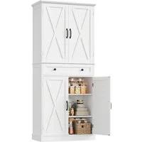 Homfa Küchenbuffet Küchenschrank mit 2 Schubladen Buffetschrank Vorratsschrank Mehrzweckschrank 181,5x40x76cm
