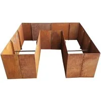 EdelrostPassion Hochbeet, U-Form, Edelrost, Metall 200x200, 180x180, Höhe:60,80 & 100cm