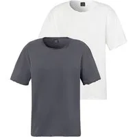 John Devin T-Shirt mit geschnittenen Kanten (Packung, 2) Relaxed Fit, Kurzarm, Freizeitshirt mit Rundhals aus reiner Baumwolle