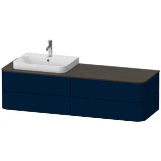 Duravit Happy D.2 Plus Konsolenwaschtischunterbau wandhängend Nachtblau Seidenmatt 1600x550x408 mm - HP4963L98980010