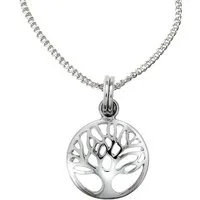 Firetti Kette mit Anhänger Schmuck Geschenk Silber 925 Halsschmuck Halskette Panzerkette Baum