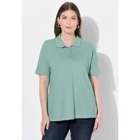 Ulla Popken Poloshirt Poloshirt längere Knopfleiste Polokragen Halbarm