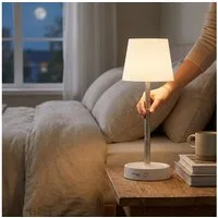 shop'n smile ideoon LED Tischleuchte LED Tischleuchte dimmbar & aufladbar: Akku-Lampe Edelstahl, LED, Helligkeit: 118 Lumen