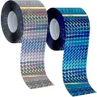ISOTRONIC Vogelabwehr-Windspiel Reflektorband Set zur Vogel- & Wildabwehr, 2x 38m, silber & blau, (2-St., 2 tlg.-Set), 2er-Set Abwehrband je 38m gegen Vögel & Wildtiere