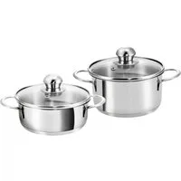 Kopf Topf-Set Parvus 2-teilig, Edelstahl (2-tlg), Kleine Töpfe, Kochtopfset, 14 + 14 cm, inkl. Deckel, Induktion