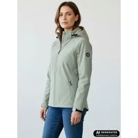 Blue Wave Softshelljacke Damen Jacke Maite Softshell mit Innenfleece - Damenjacke Winddicht Wassersäule 5000 mm, Atmungsaktiv, Kapuze abnehmbar, 3-Lagen-Laminat