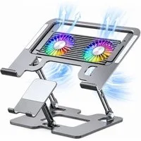 OYLCDI Notebook-Kühler Höhenverstellbarer Laptopständer mit 2 Kühlventilatoren, belüfteter Laptopaufsatz für bis 17 Zoll Laptops