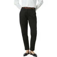 comma Chinohose mit Gürtel und Stretch