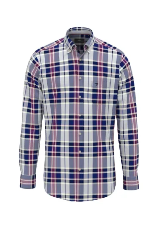 FYNCH-HATTON - Washed Oxford Check, B.D., 1/1 navy - Gr. - L