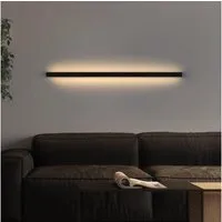 ZMH LED Wandleuchte Innen Schwarz 60/80/100CM Wandlampe 3000K Modern Flur Schlafzimmer, Hochwertige Material, LED fest integriert, Warmweiß, Schwarze Bettlampe Wandbeleuchtung für Treppenhaus