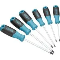 Schraubendreher-Satz 811T/6 Sechsrund, 6-teilig blau/schwarz, Rutschfester HAZET-3-Komponenten-Griff