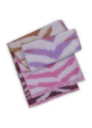 warmer XL-Jacquard- Schal aus recyceltem Polyester mit Tigermotiv lila - Gr. - one size