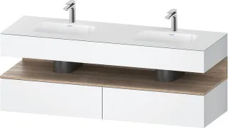 Duravit Qatego Einbauwaschtisch mit Konsolenwaschtischunterbau Weiß Matt 1600x550x600 mm - QA4797055 QA4797055180000
