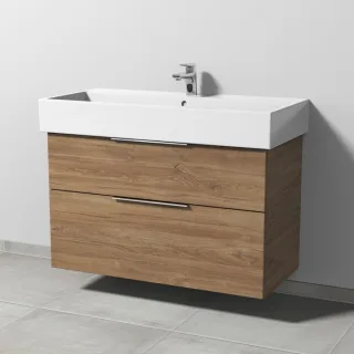 Sanipa 3way Waschtischunterbau zu Duravit Vero Air Waschtisch mit 2 Auszügen, Eiche-Kansas UM43559