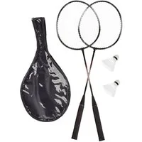 relaxdays Badmintonschläger 2 x Badmintonset mit Tasche, (5-tlg)