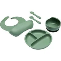 Fillikid Kindergeschirr-Set Silikonset (4-tlg), 1 Personen, Silikon, inkluisve Lätzchen