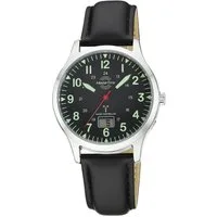 MASTER TIME Funkuhr Aviation MTGA-10957-22L, Quarzuhr, Armbanduhr, Herrenuhr, Lederarmband, analog, digital