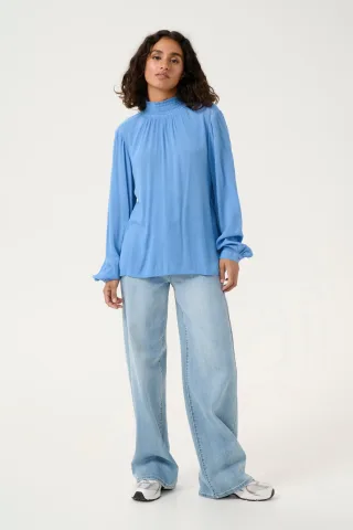 Langarm-Bluse Regular fit Ebb and Flow blue