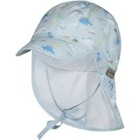 Sterntaler® Schirmmütze UV-Schutz 50+ (1-St) Schirmmütze aus Popeline mit Dinowelt Motiv, Nackenschutz & Bindeband