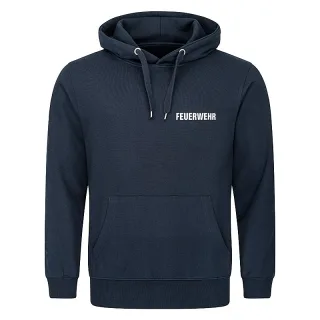 Premium Kapuzenpullover | PACOTEX® | Herren Hoodie | Brust- & Rückendruck FEUERWEHR (silber reflektierend) | marineblau S Standard - "FEUERWEHR"
