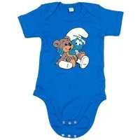 Blondie & Brownie Strampler Kinder Baby Babyschlumpf Schlümpfe Serie Teddybär Teddy Bär Schlumpf Baby Strampler Schlumpf Motiv Baumwolle Regular Fit Unisex Body