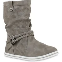 VAN HILL 70991 Schlupfstiefel Damen Schlupfstiefel Skylar - Sportliche Stiefel mit Schnallen