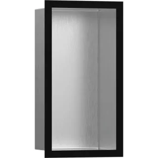 hansgrohe XtraStoris Wandnische 56094670 30x15x10cm, mit Designrahmen, Edelstahl gebürstet, mattschwarz