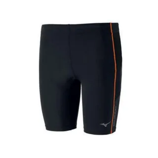 Mizuno Stretch Taille Black/Orange Graphic Logo Mens Mid Strumpfhose J2GB601391