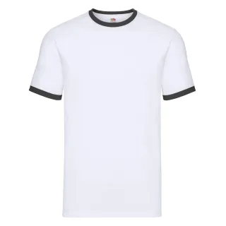 Fruit of the Loom - T-Shirt Ringer-Stil für Herren (Weiß/Schwarz)