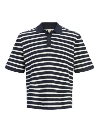 JACK&JONES - JORSANREMO KNIT SS POLO Sky Captain - Gr. - XL